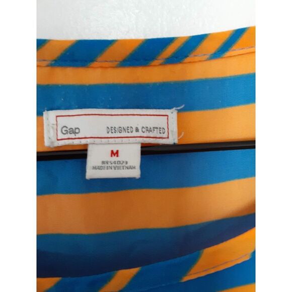 Gap Designed and Crafted Striped Blue & Orange Shirted Dress Size M - Picture 7 of 8